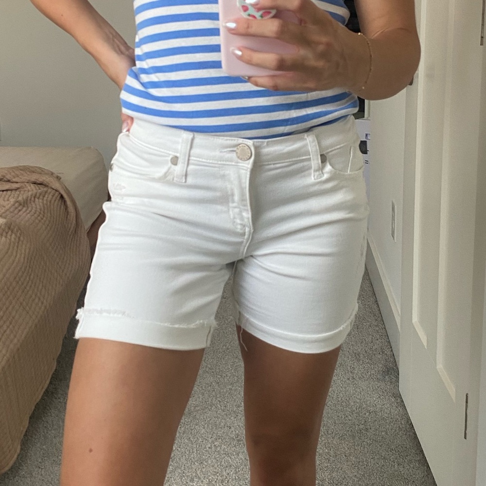 White jean shorts